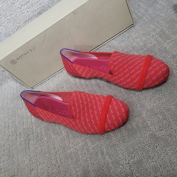 Rothy's The Loafer Pomegranate Grid Slip On Shoes Women's Size US 8.5, 9.5, 10 - Picture 5 of 9